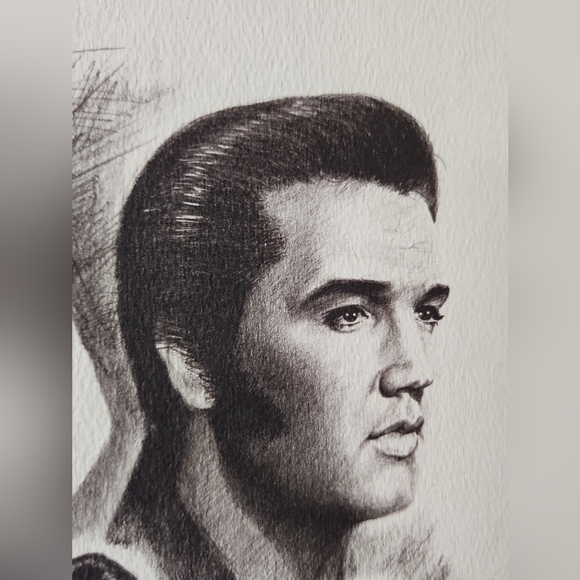 Rare '77 Elvis Presley 5 image Signed &Sketch by Glen Fortune Banse +mount/frame - Picture 4 of 16